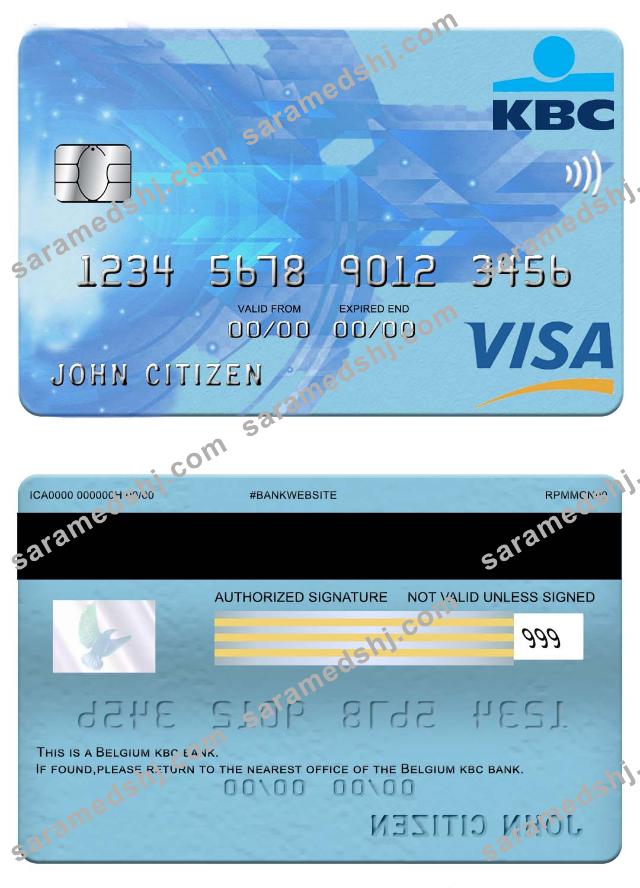 Belgium KBC bank visa card
